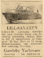 GAMLEBY YACHTVARV Annons Lill-Saxaren 1964